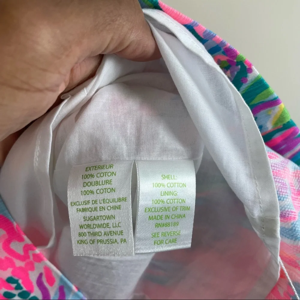 Lilly Pulitzer Gabby Resort Shift Dress Fan Sea Print Size 00 - Picture 9 of 12